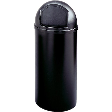 Rubbermaid Commercial 15 gal Round Indoor Plastic Can, Black, Polyethylene; Plastic RCP816088BK
